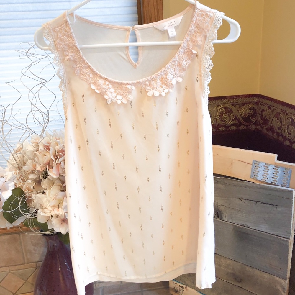 NWOT Lauren Conrad peach sleeveless dress top M